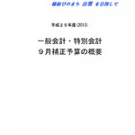 平成２５年度(2013)一般会計・特別会計　９月補正予算の概要